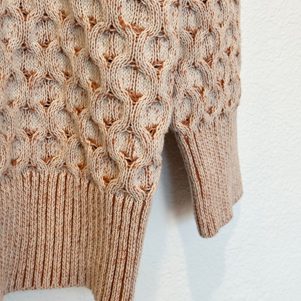 Brown and White Mock Turtleneck Pullover Sweater from Knox Rose - Picture 7 of 7